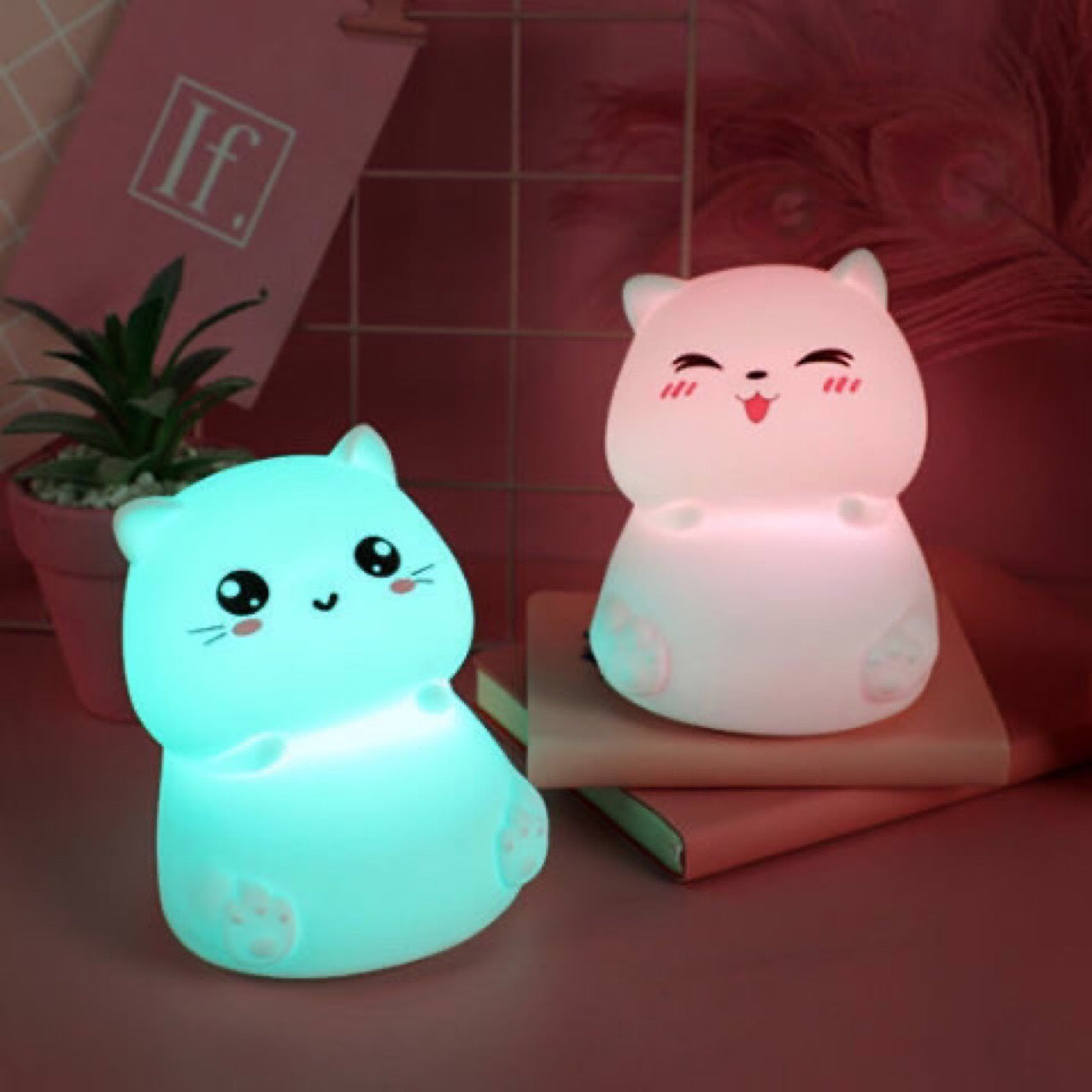 Creative Fat Cat Pat Light Bedroom Atmosphere Light Bedside Sleeping Gift