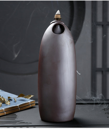 Ceramic Backflow Incense Burner Lotus Mountain Flowing Water Lotus Heart Enlightenment Sandalwood Incense Burner